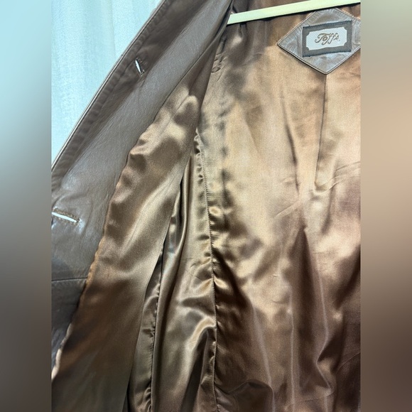 Tofi Women’s Brown Genuine Leather Button Front Jacket Size 14 - Picture 5 of 12